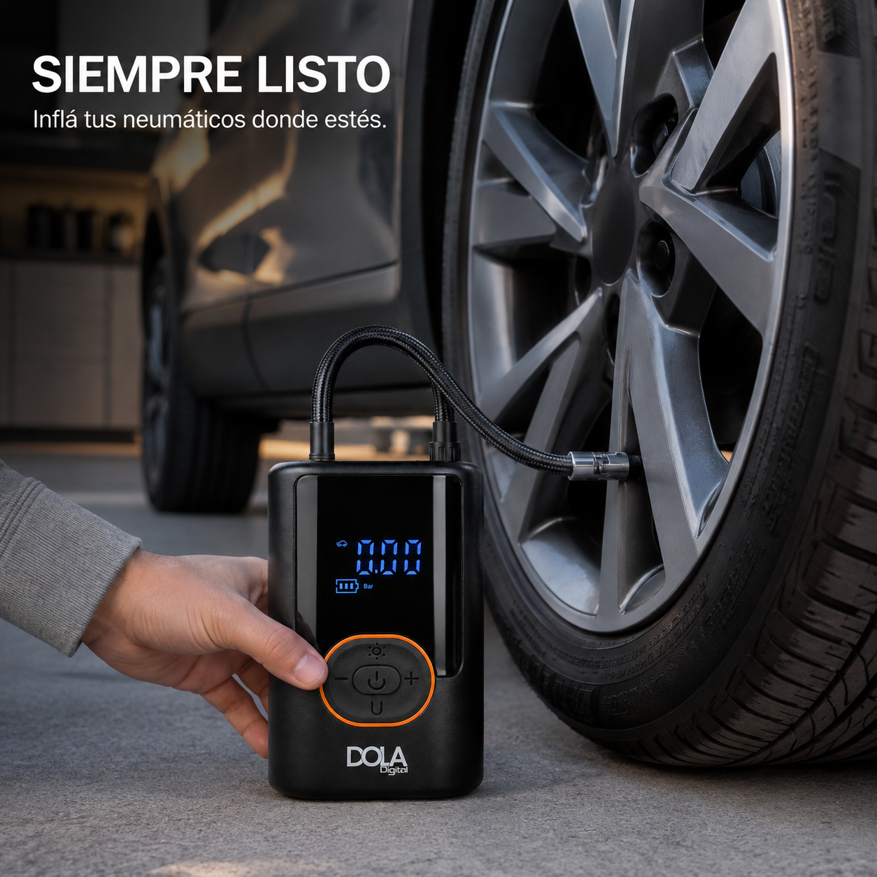 Compresor de Aire Inalámbrico para Autos, Bicicletas, Motos, Pelotas + Powerbank Dini®