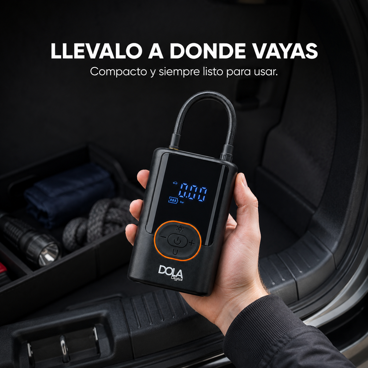 Compresor de Aire Inalámbrico para Autos, Bicicletas, Motos, Pelotas + Powerbank Dini®